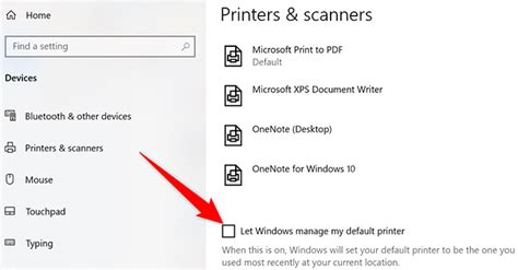 How to turn-off automatic default printer on Windows 10