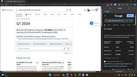 How to use Bing and Google in Edge side-by-side
