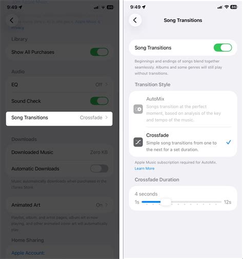 How to use Smart Crossfade in Apple Music