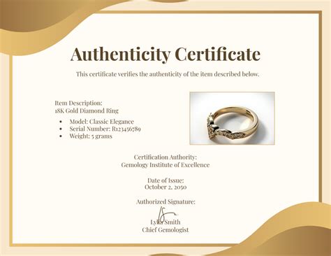 Sample Certificate of Authenticity Template 9+ Free Documents in PDF