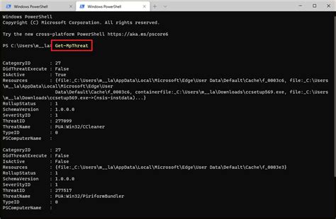 How to view malware protection history using PowerShell