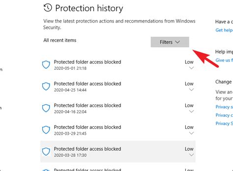 How to view malware protection history using Windows Security