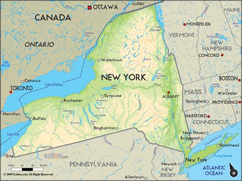 Map of USA New York