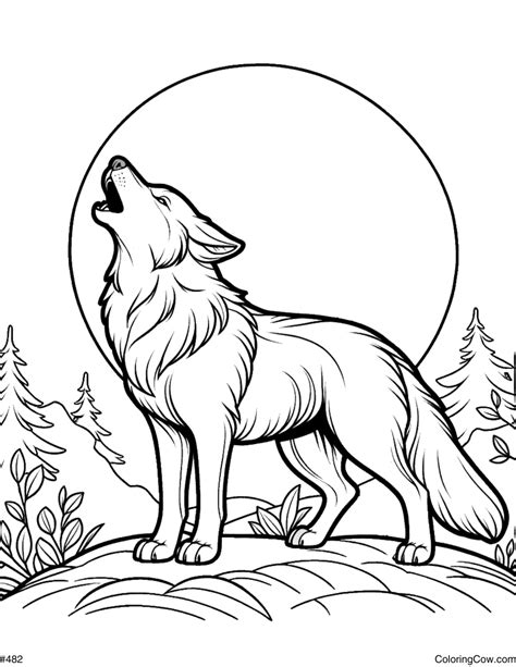 Howling Wolf Coloring Pages