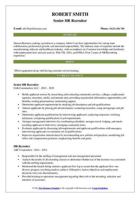 2+ HR Recruiter Resume Template Business PSD, Excel