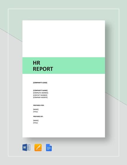 Hr Report Template Word