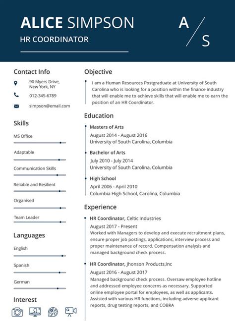 Hr Resume Templates Word