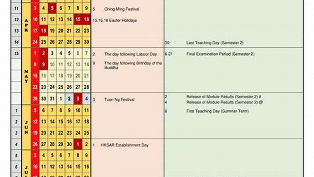 Hsu Calendar Spring 2025