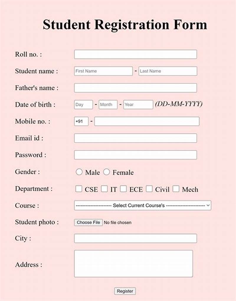 Html Code For Creating A Registration Form