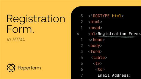 Html Code For Form Template