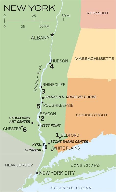 Hudson River Usa Map