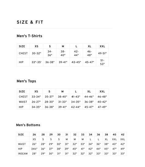Huf Size Chart