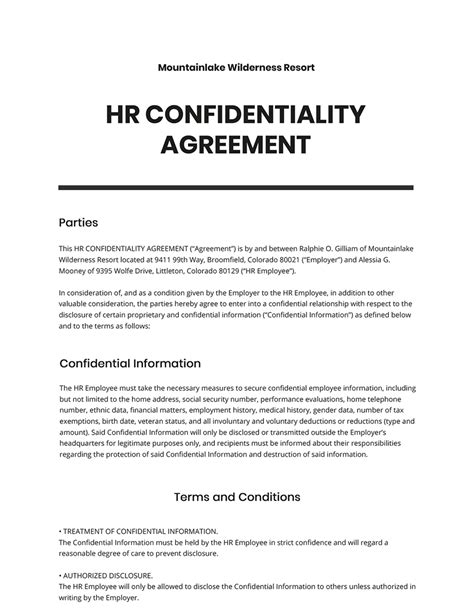 7+ Free Human Resources Confidentiality Agreement Templates