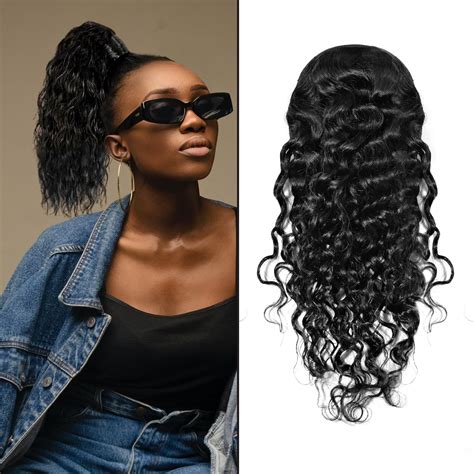 Human Hair Curly Ponytail Extensions