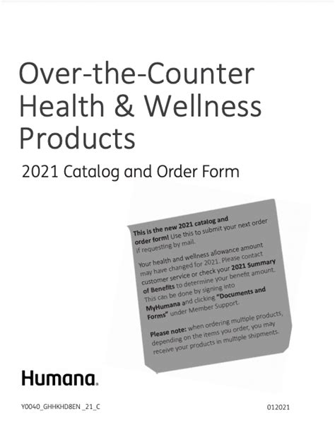 Humana Over The Counter Catalogue