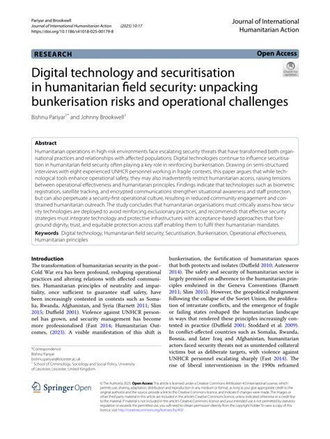 Humanitarian Concerns and Operational Risks