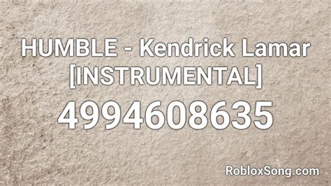 Humble Roblox Id