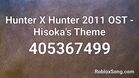 Hunter X Hunter 2011 Ost - Hisoka\'s Theme Roblox ID - Roblox 