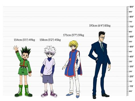 Hunter X Hunter Characters Height