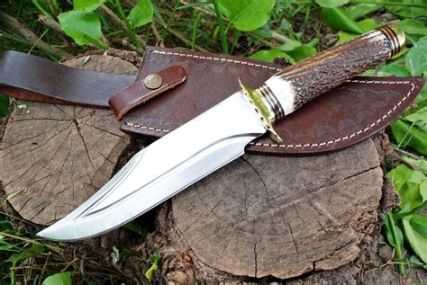 Hunting Knife With Antler Handle