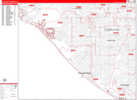 Huntington Beach California Zip Code Map