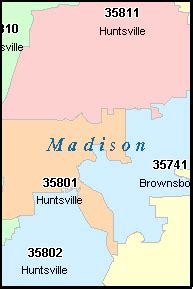 Huntsville Al Area Zip Code Map