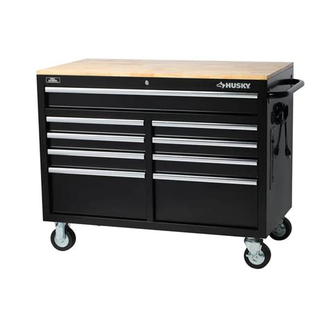 Husky 46 in. W x 24.5 in. D 9Drawer Tool Chest Mobile Workbench with