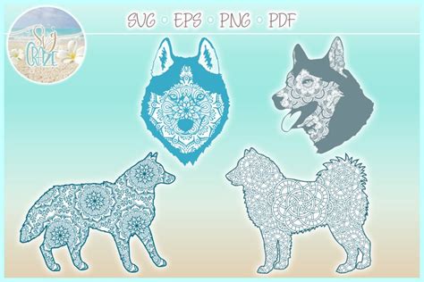 73+ Husky Mandala SVG, Husky Zentangle Siberian Sibirischen. Husky Mandalasvg Resale