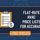 Hvac Flat Rate Pricing Template