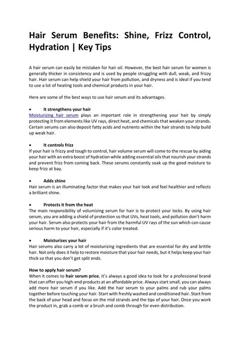 Hydration is Key Taming the Frizz