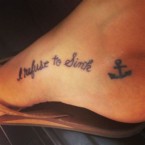 Temporary tattoo with anchor I refuse to sink by Tattoorary