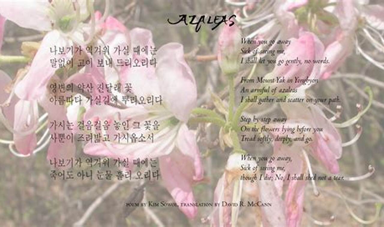 I See You As I See Flowers Korean Poetry