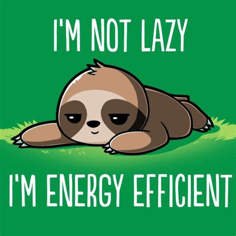 I'm not lazy I'm energy-efficient