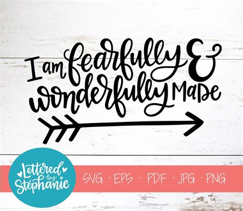 Download I Am Fearfully and Wonderfully Made -... SVG File - SVG Design for Cricut Machine