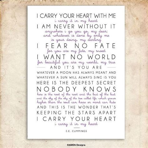 I Carry Your Heart Free Printable