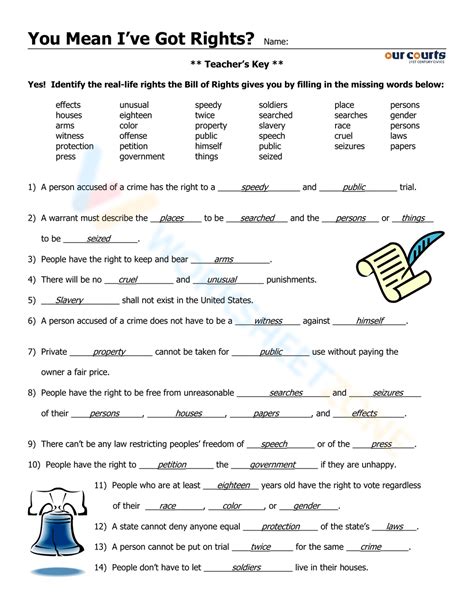 I Have Rights Worksheet P 2 Answers - kidsworksheetfun
