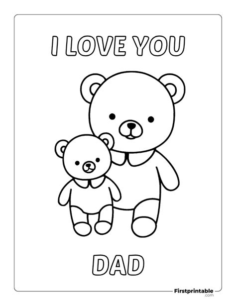 I Love Dad Coloring Pages