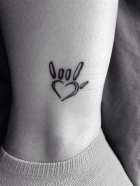 i love you in sign language Tattoos for daughters, Tiny