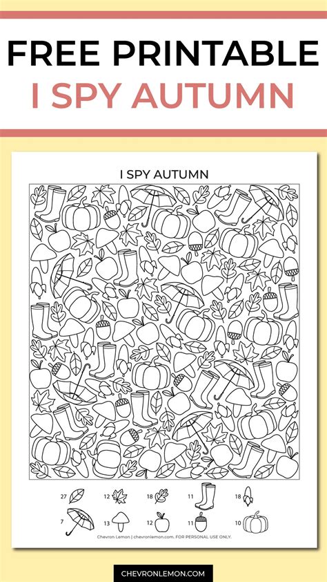 I Spy Fall Printable