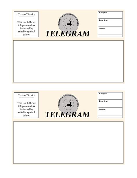 I Need A Printable Telegram Template