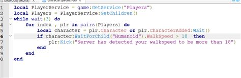 I want to detect if the player is hacking by checking their speed from 