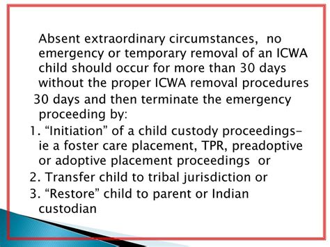 ICWA Procedures: Steps in a Child Custody Case