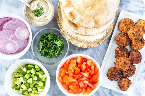 Ingrédients pour la recette pita falafel