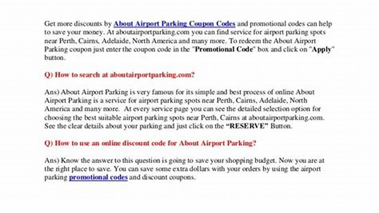 Iad Parking Promo Code 2025