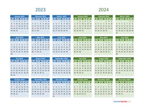 20242025 Two Year Calendar Free Printable PDF Templates