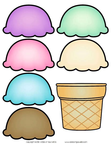 Ice Cream Scoop Template Printable
