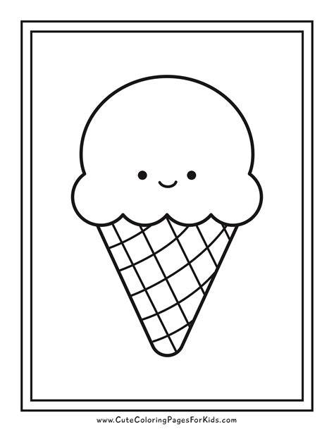 Ice Cream Coloring Pages Easy