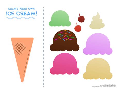 Ice Cream Cut Out Printable
