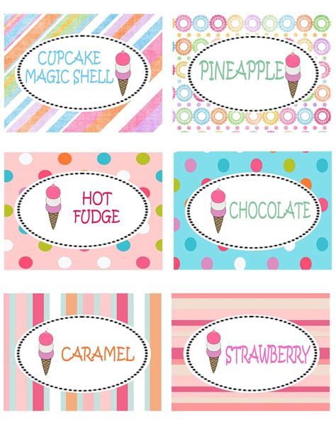 Ice Cream Labels Printable