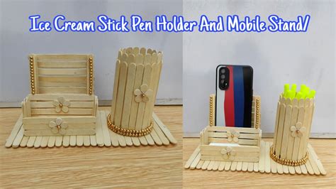 Ice Cream Stick Craft Mobile Stand